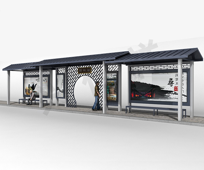 仿古公交站亭